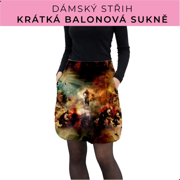 Dámský střih - balonová krátká sukně