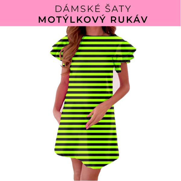 DÁMSKÝ střih - šaty s motýlkovým rukávem