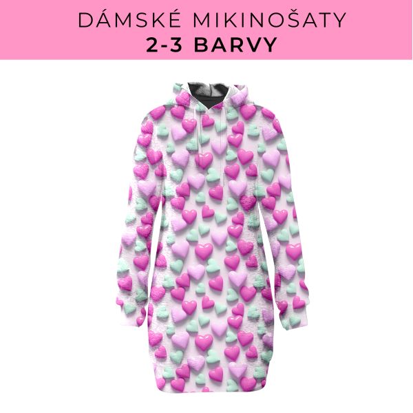 DÁMSKÝ střih - Mikinošaty 2-3 barvy