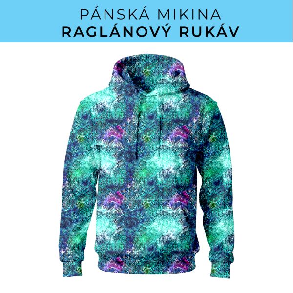 PÁNSKÝ střih - mikina raglan ZÁKLADNÍ s kapucí