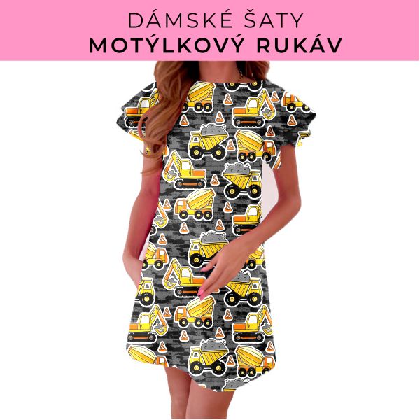 DÁMSKÝ střih - šaty s motýlkovým rukávem