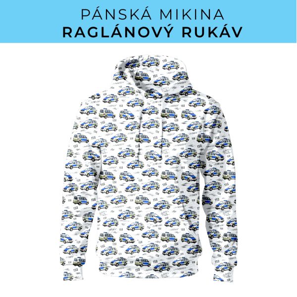 PÁNSKÝ střih - mikina raglan ZÁKLADNÍ s kapucí