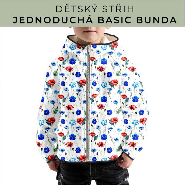Dětský střih - jednoduchá dětská BASIC  bunda