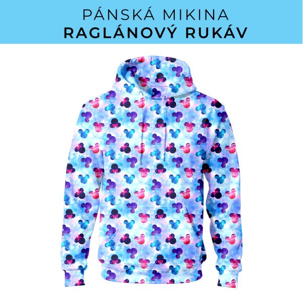 PÁNSKÝ střih - mikina raglan ZÁKLADNÍ s kapucí