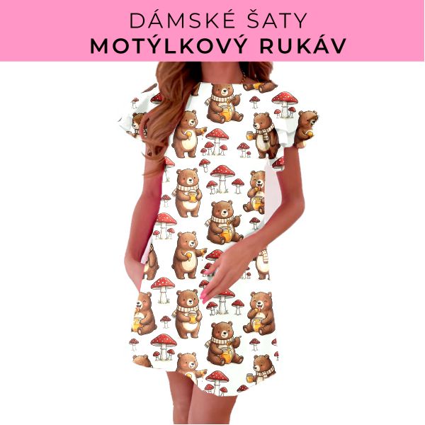 DÁMSKÝ střih - šaty s motýlkovým rukávem