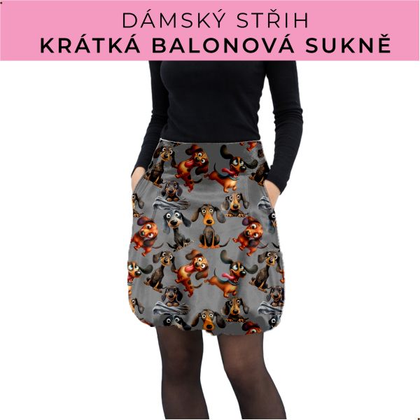 Dámský střih - balonová krátká sukně