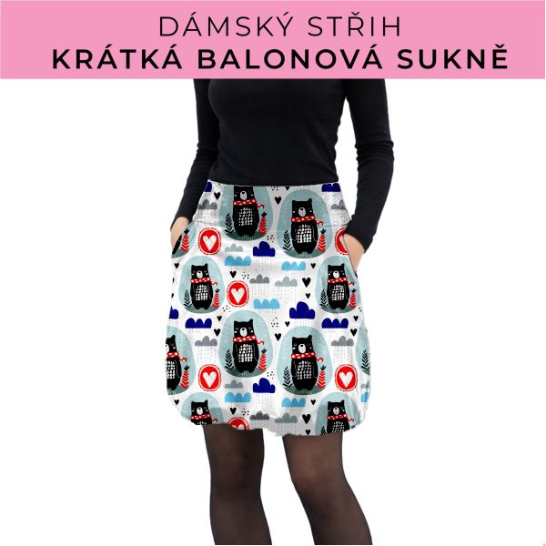 Dámský střih - balonová krátká sukně