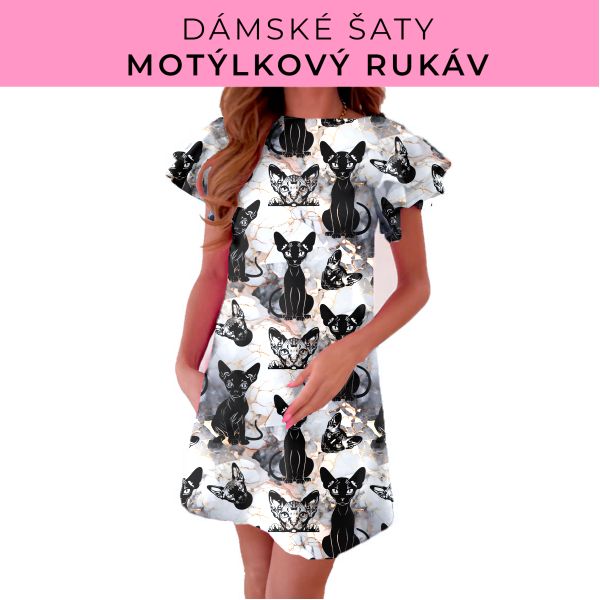 DÁMSKÝ střih - šaty s motýlkovým rukávem