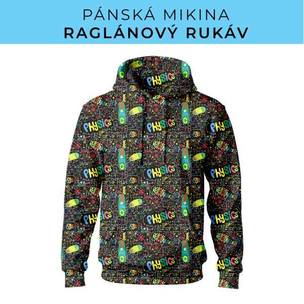 PÁNSKÝ střih - mikina raglan ZÁKLADNÍ s kapucí