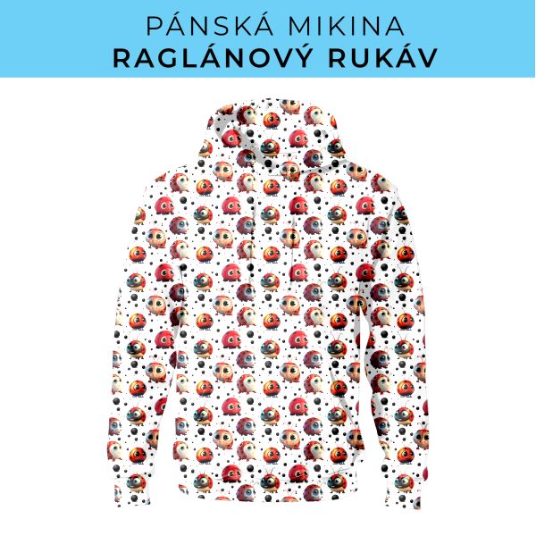 PÁNSKÝ střih - mikina raglan ZÁKLADNÍ s kapucí