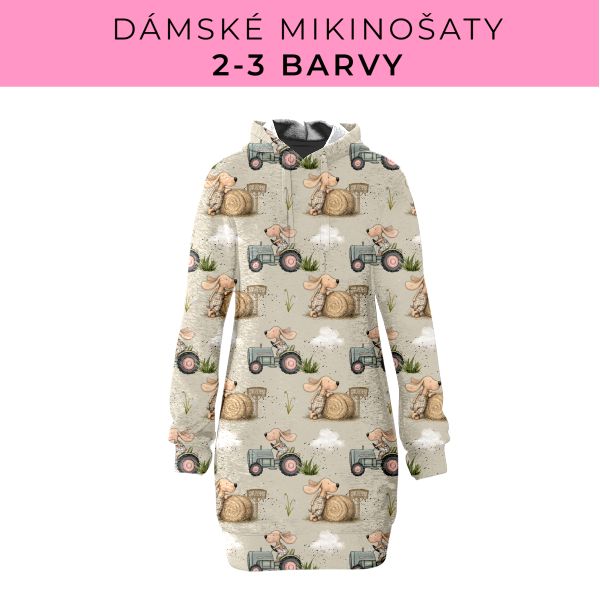 DÁMSKÝ střih - Mikinošaty 2-3 barvy