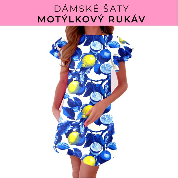 DÁMSKÝ střih - šaty s motýlkovým rukávem