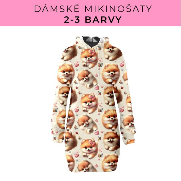 DÁMSKÝ střih - Mikinošaty 2-3 barvy