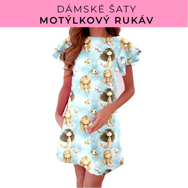 DÁMSKÝ střih - šaty s motýlkovým rukávem