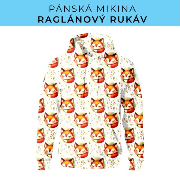 PÁNSKÝ střih - mikina raglan ZÁKLADNÍ s kapucí