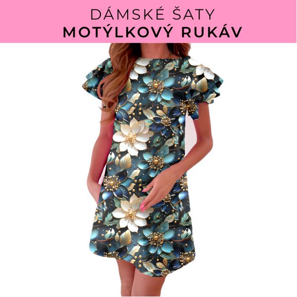 DÁMSKÝ střih - šaty s motýlkovým rukávem