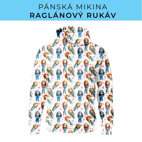 PÁNSKÝ střih - mikina raglan ZÁKLADNÍ s kapucí