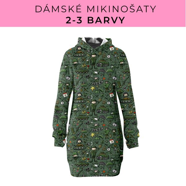 DÁMSKÝ střih - Mikinošaty 2-3 barvy