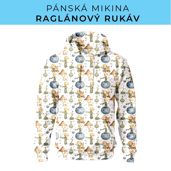 PÁNSKÝ střih - mikina raglan ZÁKLADNÍ s kapucí