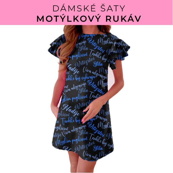 DÁMSKÝ střih - šaty s motýlkovým rukávem