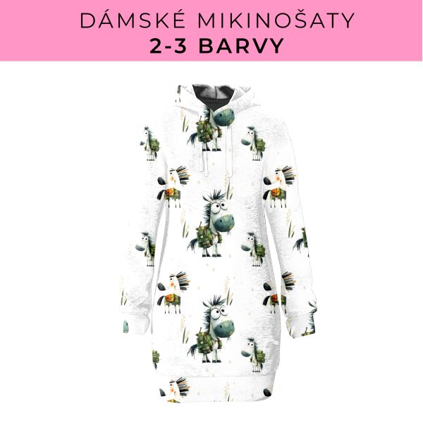 DÁMSKÝ střih - Mikinošaty 2-3 barvy