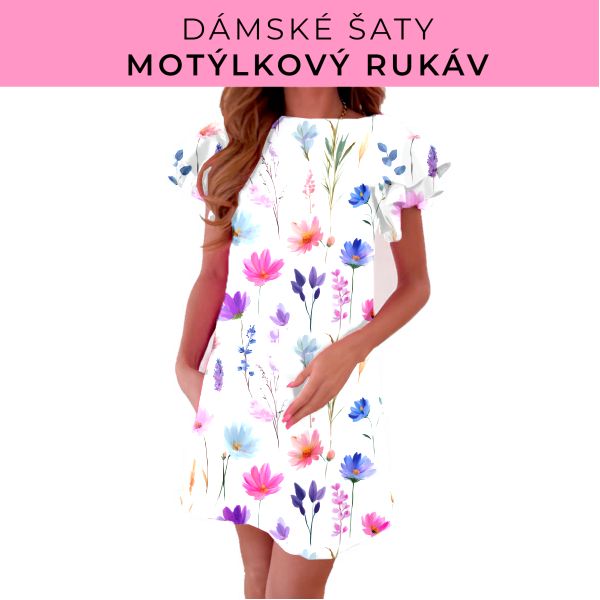 DÁMSKÝ střih - šaty s motýlkovým rukávem