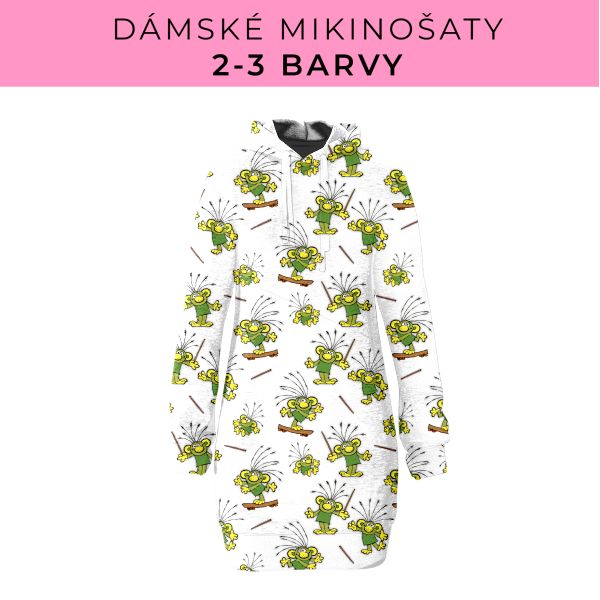 DÁMSKÝ střih - Mikinošaty 2-3 barvy