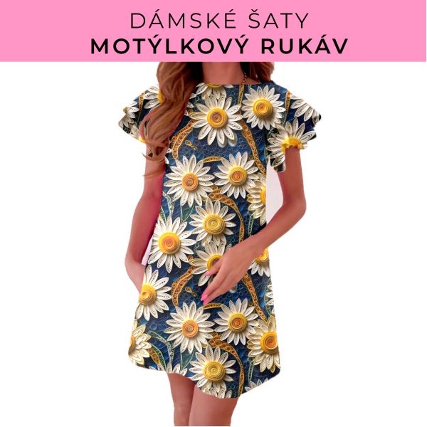 DÁMSKÝ střih - šaty s motýlkovým rukávem