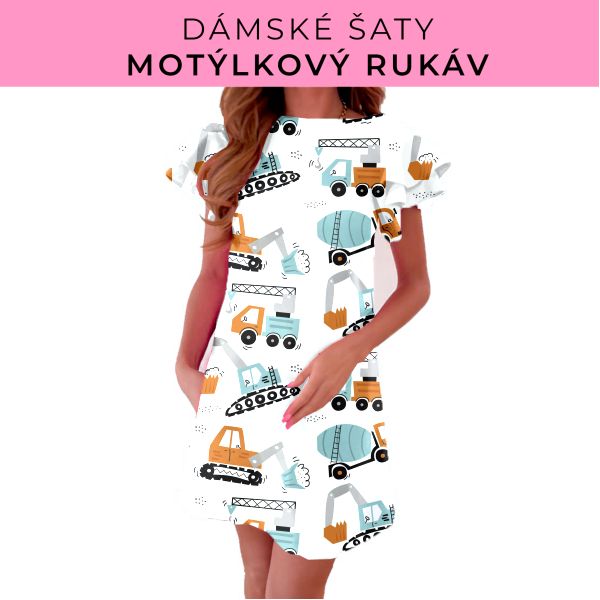 DÁMSKÝ střih - šaty s motýlkovým rukávem