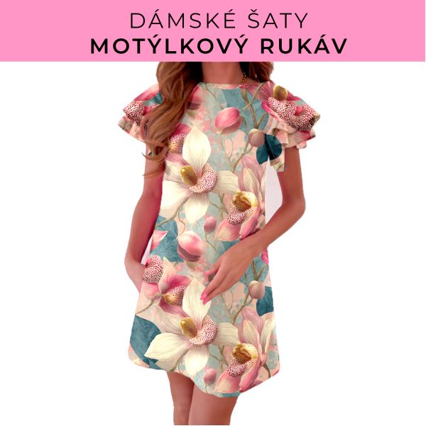 DÁMSKÝ střih - šaty s motýlkovým rukávem