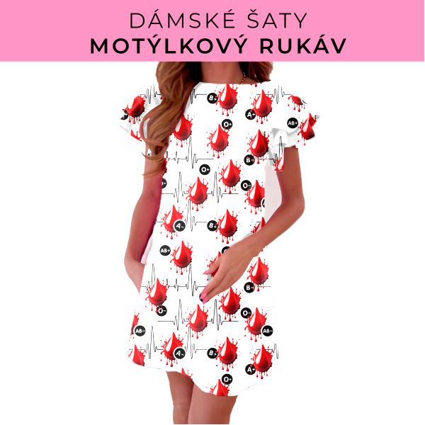 DÁMSKÝ střih - šaty s motýlkovým rukávem