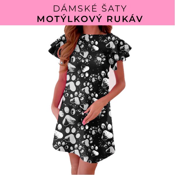 DÁMSKÝ střih - šaty s motýlkovým rukávem