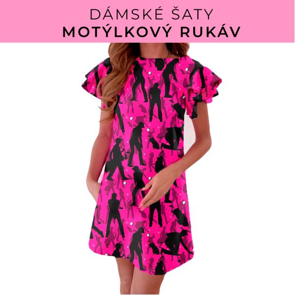 DÁMSKÝ střih - šaty s motýlkovým rukávem