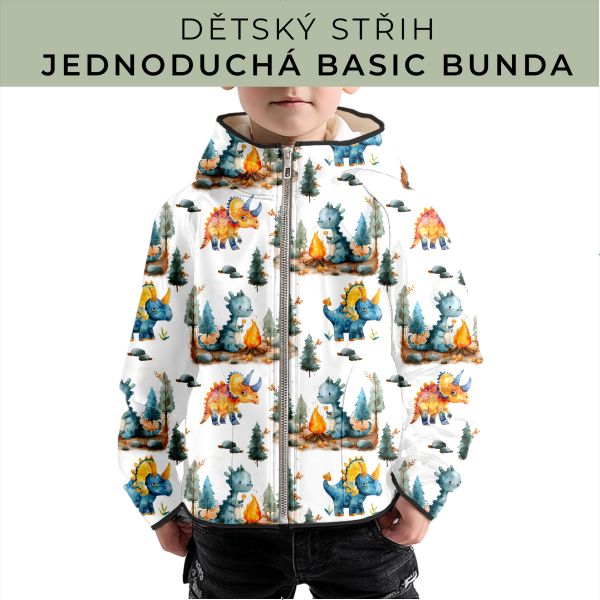 Dětský střih - jednoduchá dětská BASIC  bunda