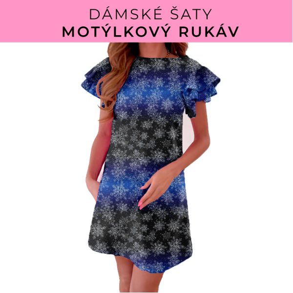 DÁMSKÝ střih - šaty s motýlkovým rukávem