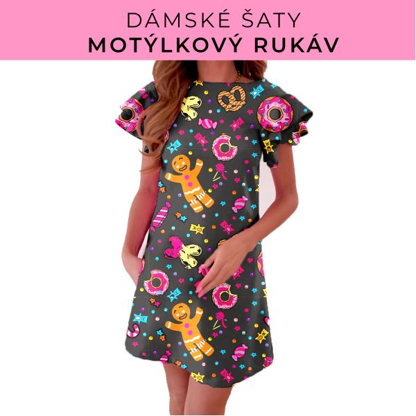 DÁMSKÝ střih - šaty s motýlkovým rukávem