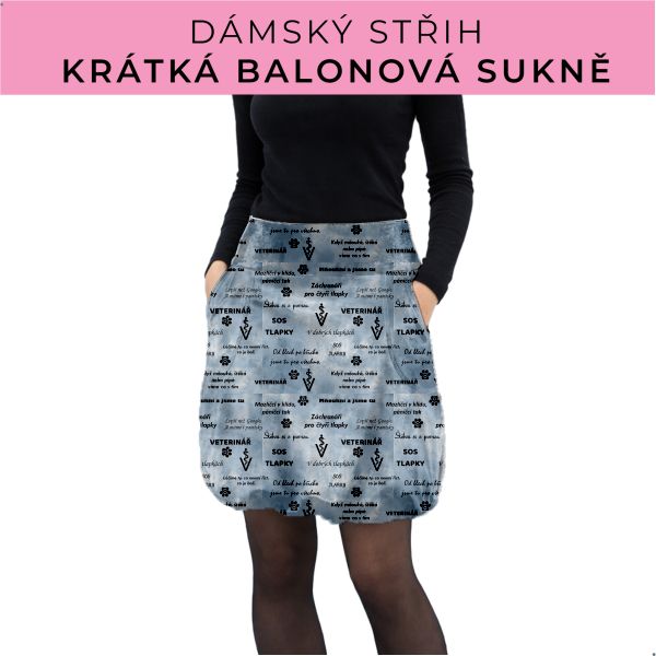 Dámský střih - balonová krátká sukně