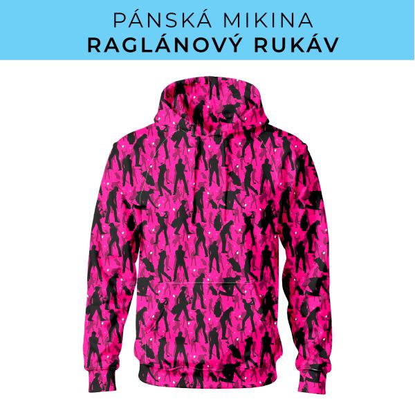 PÁNSKÝ střih - mikina raglan ZÁKLADNÍ s kapucí