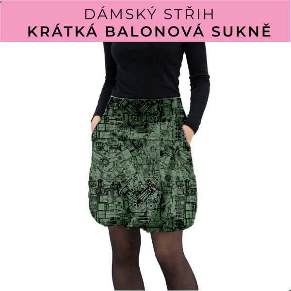 Dámský střih - balonová krátká sukně