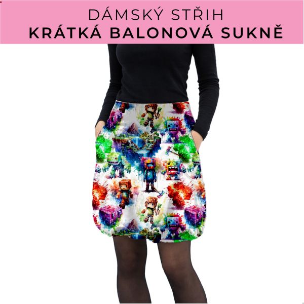 Dámský střih - balonová krátká sukně