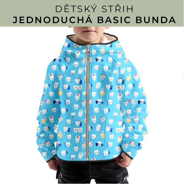 Dětský střih - jednoduchá dětská BASIC  bunda