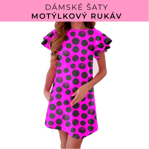 DÁMSKÝ střih - šaty s motýlkovým rukávem
