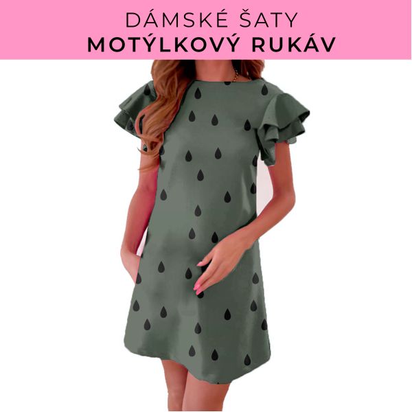 DÁMSKÝ střih - šaty s motýlkovým rukávem