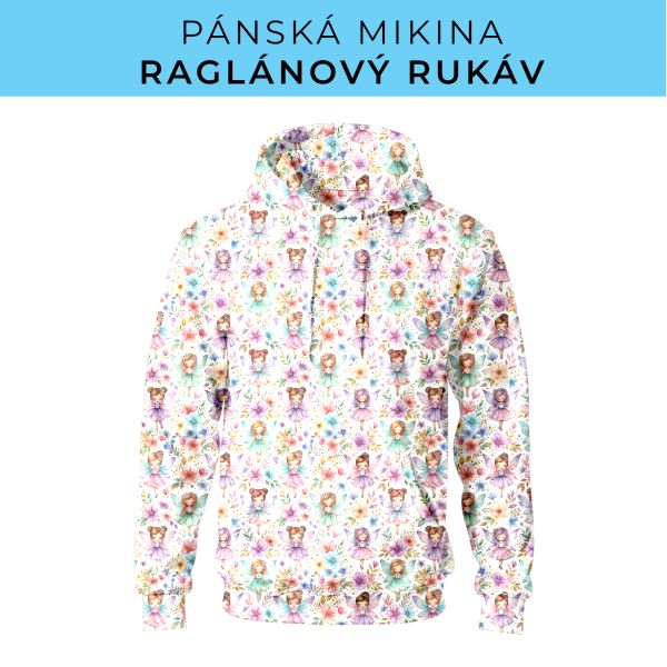 PÁNSKÝ střih - mikina raglan ZÁKLADNÍ s kapucí