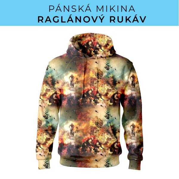 PÁNSKÝ střih - mikina raglan ZÁKLADNÍ s kapucí