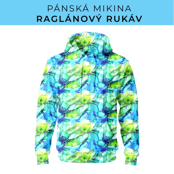 PÁNSKÝ střih - mikina raglan ZÁKLADNÍ s kapucí
