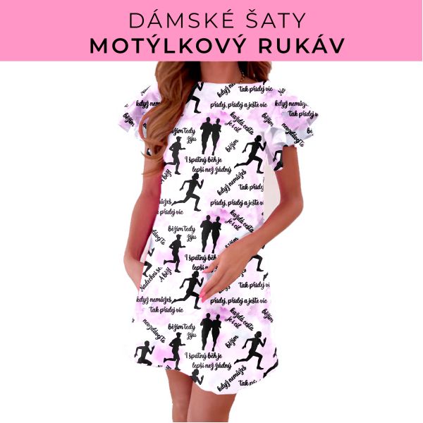 DÁMSKÝ střih - šaty s motýlkovým rukávem