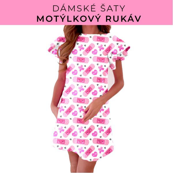 DÁMSKÝ střih - šaty s motýlkovým rukávem