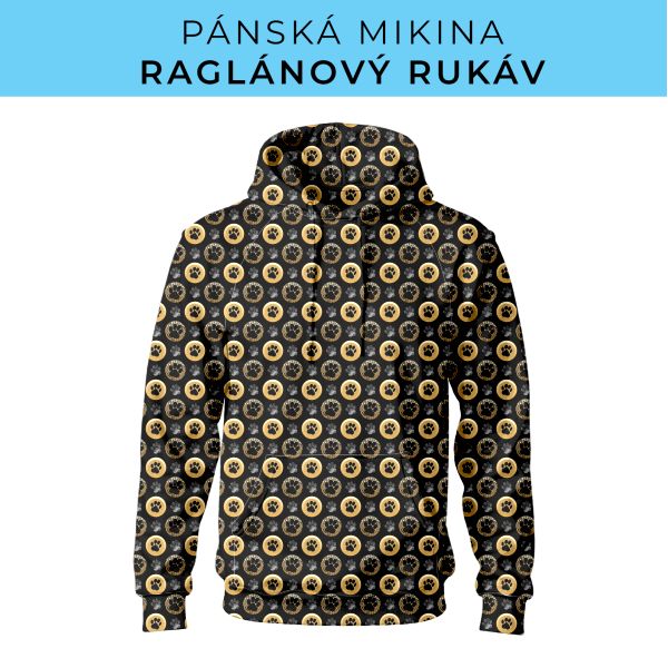 PÁNSKÝ střih - mikina raglan ZÁKLADNÍ s kapucí