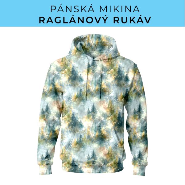 PÁNSKÝ střih - mikina raglan ZÁKLADNÍ s kapucí